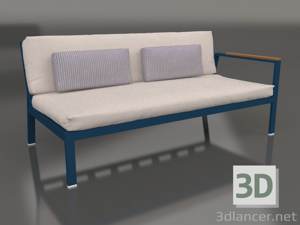 3D Modell Sofamodul Teil 1 rechts (Graublau) - Vorschau