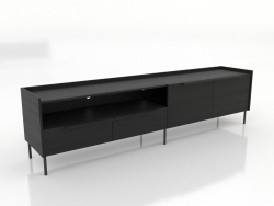 Meuble TV LARGE OPEN 2200 mm (noir RAL 9005)