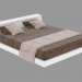 3d model Double bed Logan (205x264x70h) - preview