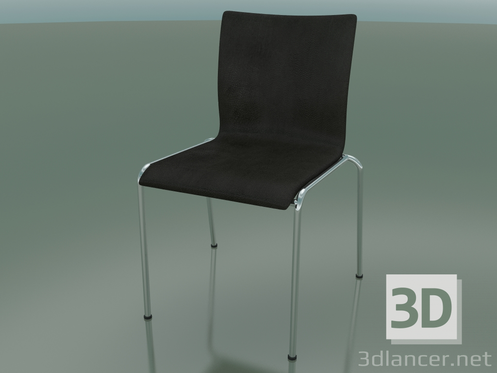 3d model Silla con cuatro patas y ancho extra, con tapicería de cuero (121) - vista previa