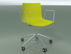 Silla 0380 (5 ruedas, con reposabrazos, LU1, polipropileno PO00118)