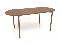 Mesa de comedor DT 08 (extremo redondeado) (1825x819x754, madera marrón claro)