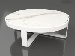 Round coffee table Ø90 (DEKTON Aura, White)