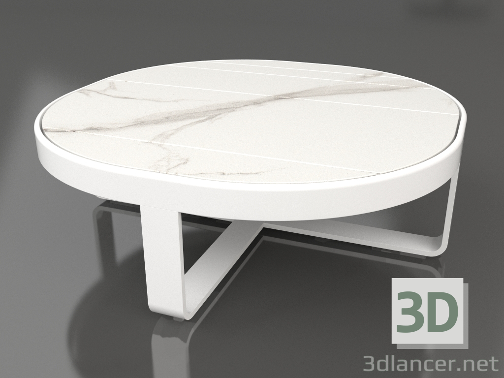 Modelo 3d Mesa de centro redonda Ø90 (DEKTON Aura, Branco) - preview