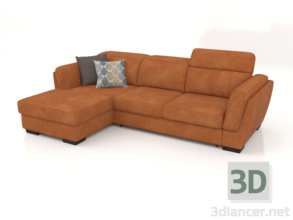 modello 3D Divano Kelly con pouf (Tessio 33) - anteprima