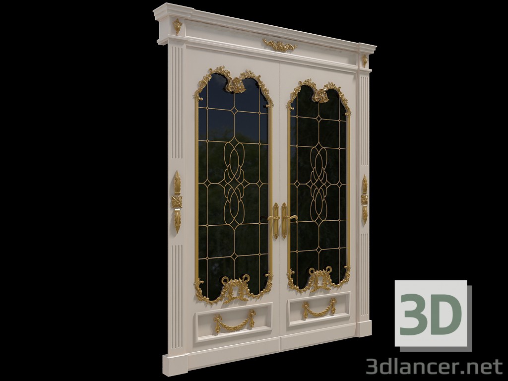 modello 3D di Classico porta doppia beige comprare - rendering