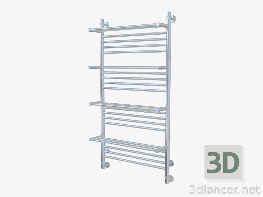 modello 3D Portasciugamani riscaldato Bohemia + 4 ripiani (1200x600) - anteprima