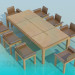 3d model Table and chairs set - preview