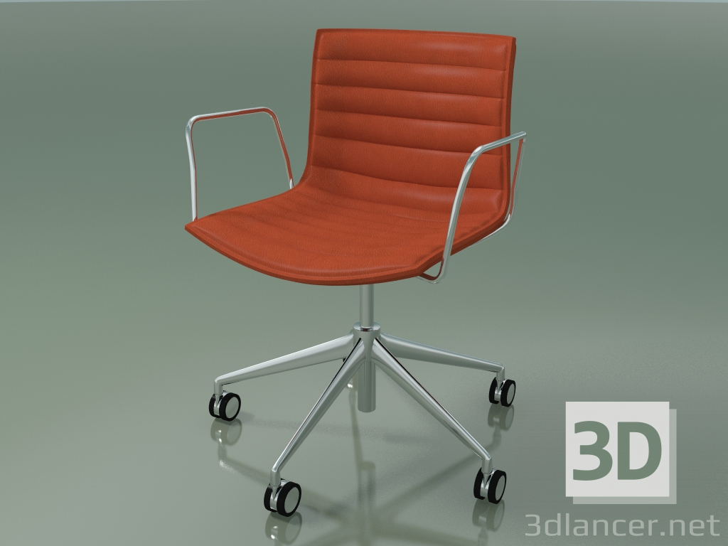 3d model Silla 0382 (5 ruedas, con reposabrazos, LU1, con acolchado) - vista previa