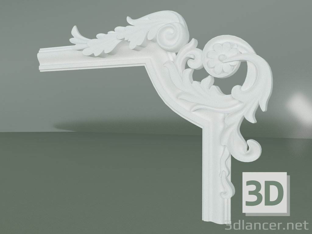 Modelo 3d Elemento de decoração de estuque ED020-2 - preview