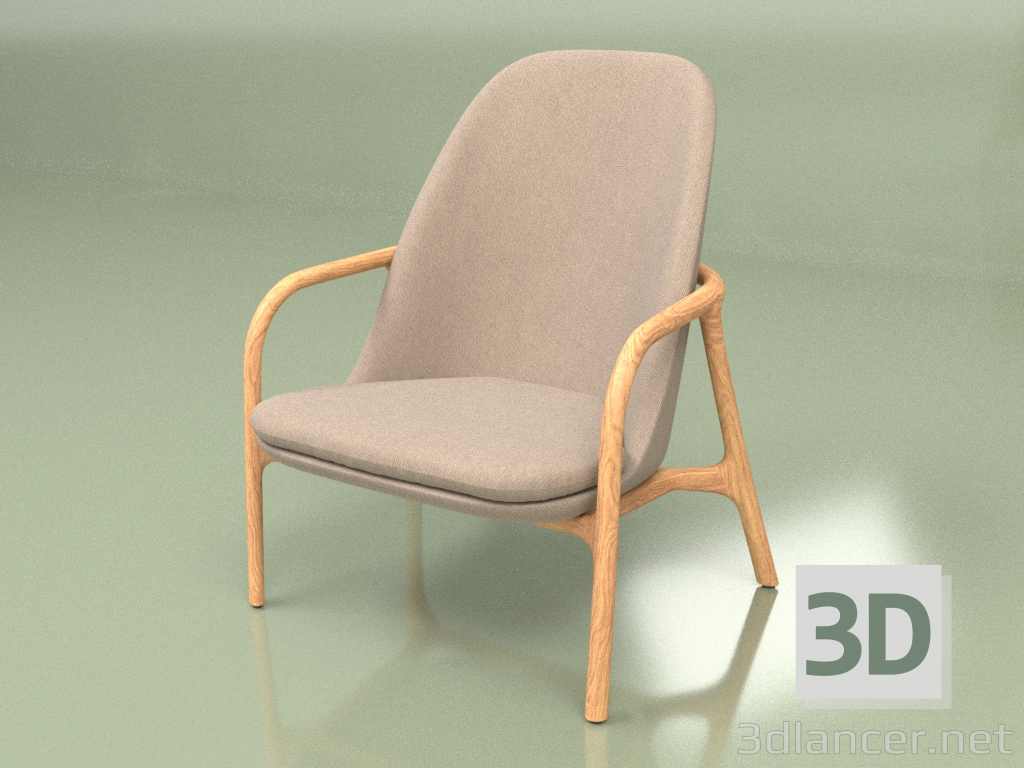 modèle 3D Fauteuil Unido (gris) - preview