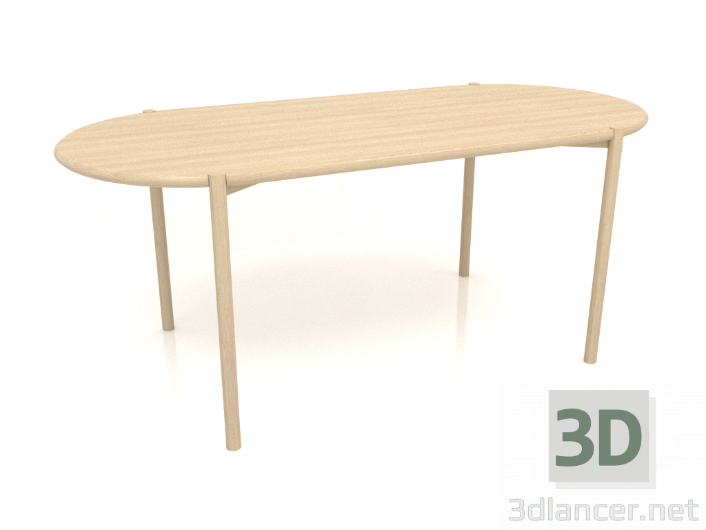 3d model Mesa de comedor DT 08 (extremo redondeado) (1825x819x754, blanco madera) - vista previa