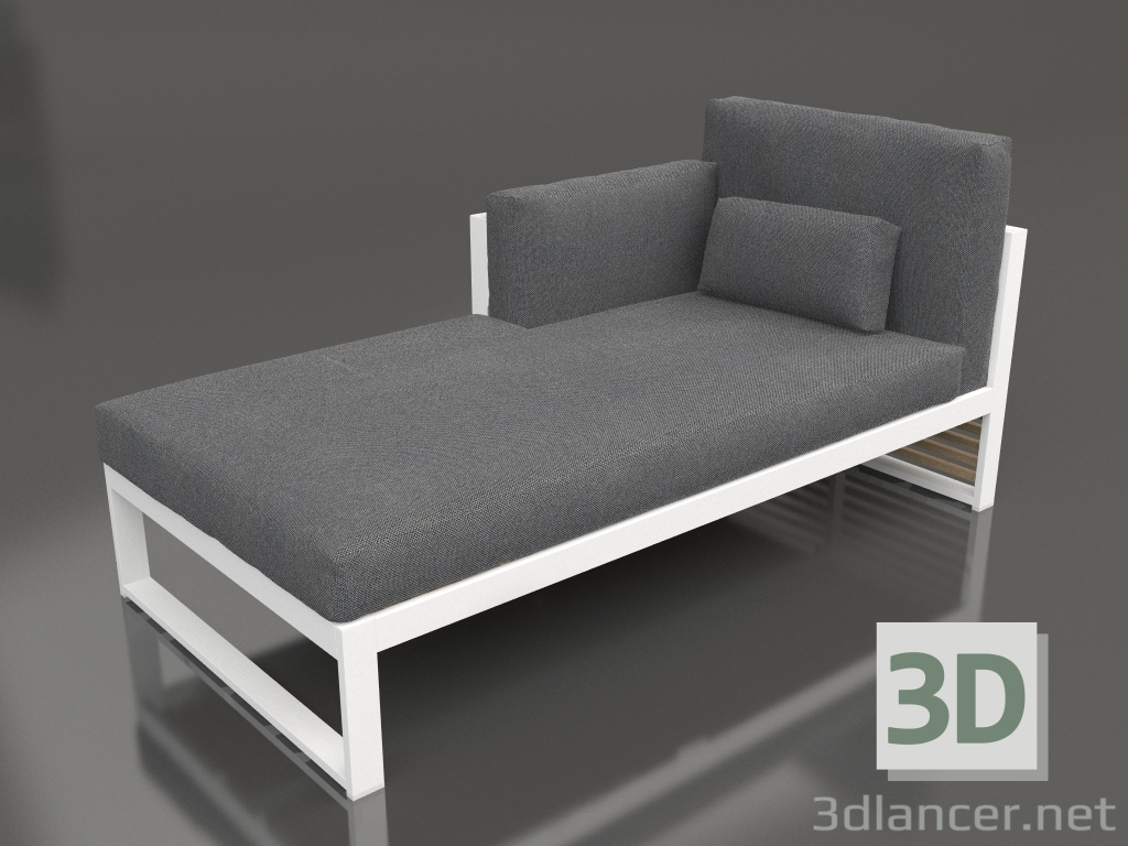 3d model Sofá modular, sección 2 izquierda, respaldo alto (Blanco) - vista previa