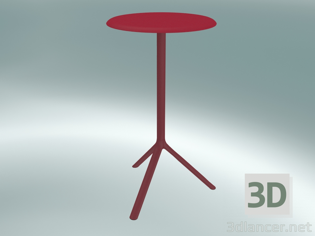 modello 3D Tavolo MIURA (9553-71 (Ø 60cm), H 108cm, rosso traffico, rosso traffico) - anteprima