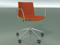 Silla 0384 (5 ruedas, con reposabrazos, LU1, con tapizado delantero, PO00118)