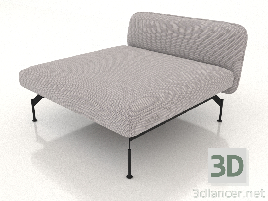 3d model Módulo sofá de 1,5 plazas de fondo (tapizado exterior de piel) - vista previa