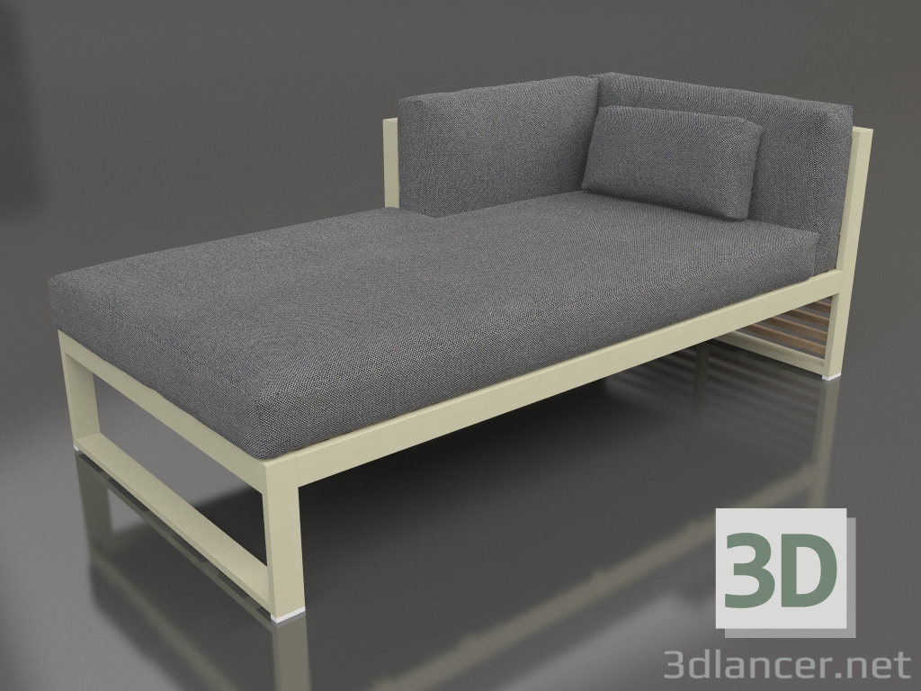 Modelo 3d Sofá modular, seção 2 esquerda (dourado) - preview