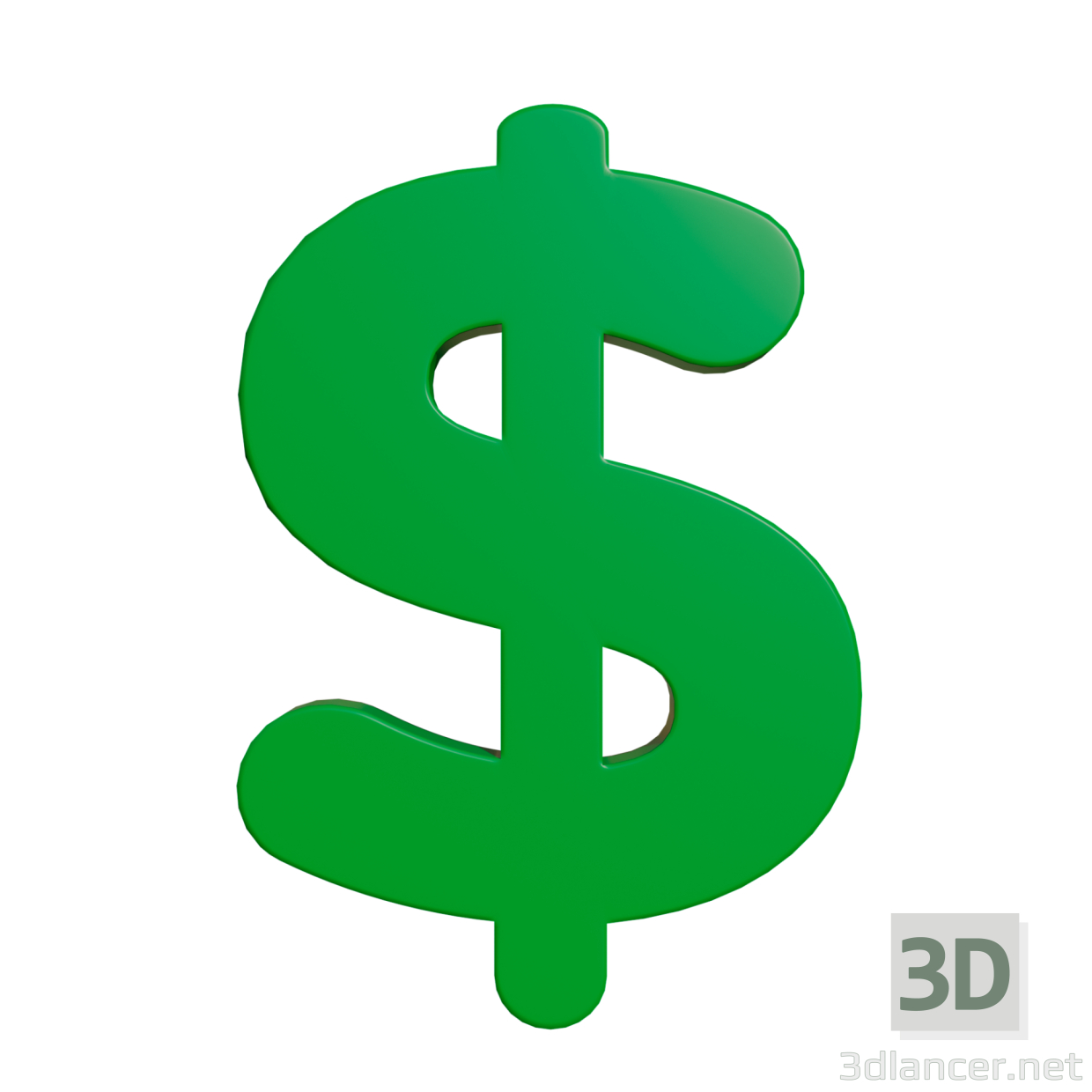 modello 3D di Simbolo del dollaro comprare - rendering