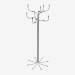 3d model Coat Tree Hanger (gris) - vista previa