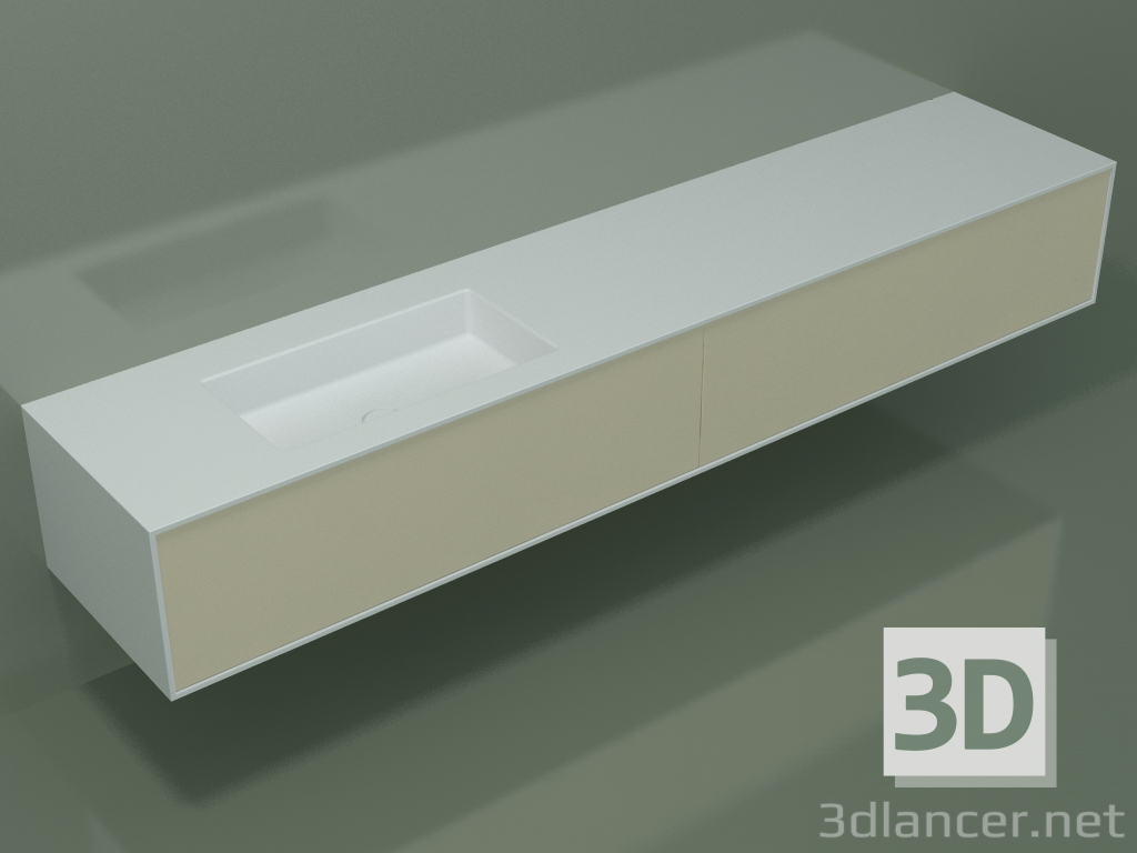 3d model Washbasin with drawers (06UCВ24S1, Bone C39, L 240, P 50, H 36 cm) - preview