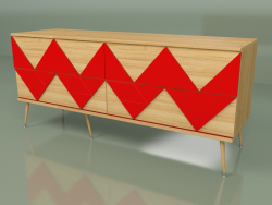 Chest of drawers Granny Woo (red, light veneer)