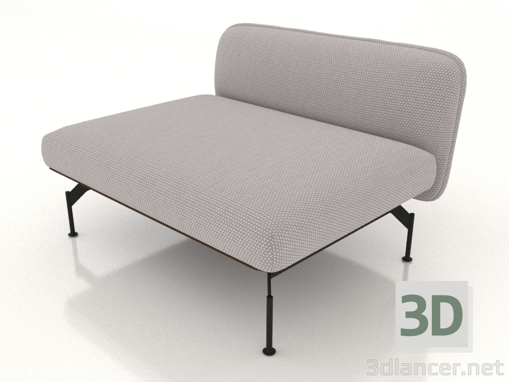 3d model Sofa module 1.5 seater (leather upholstery on the outside) - preview