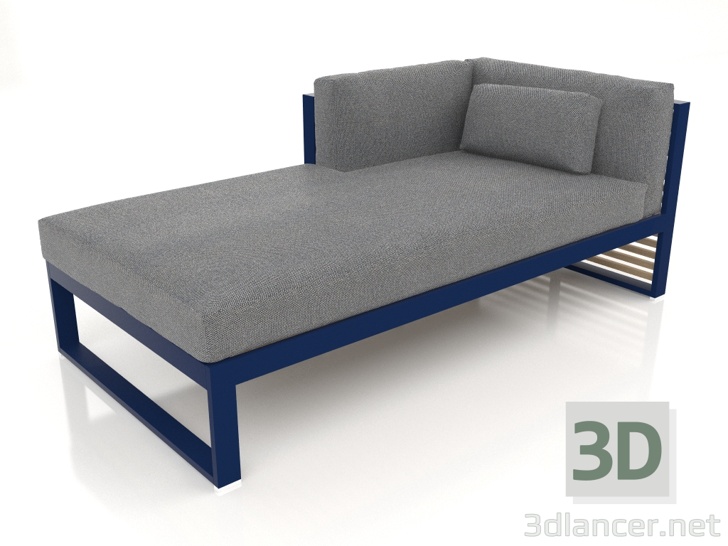 3d model Sofá modular sección 2 izquierda (Azul noche) - vista previa