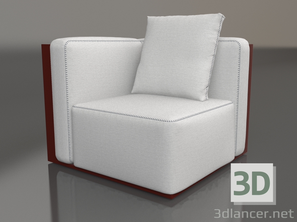 3d модель Диванний модуль, секція 6 (Wine red) – превью