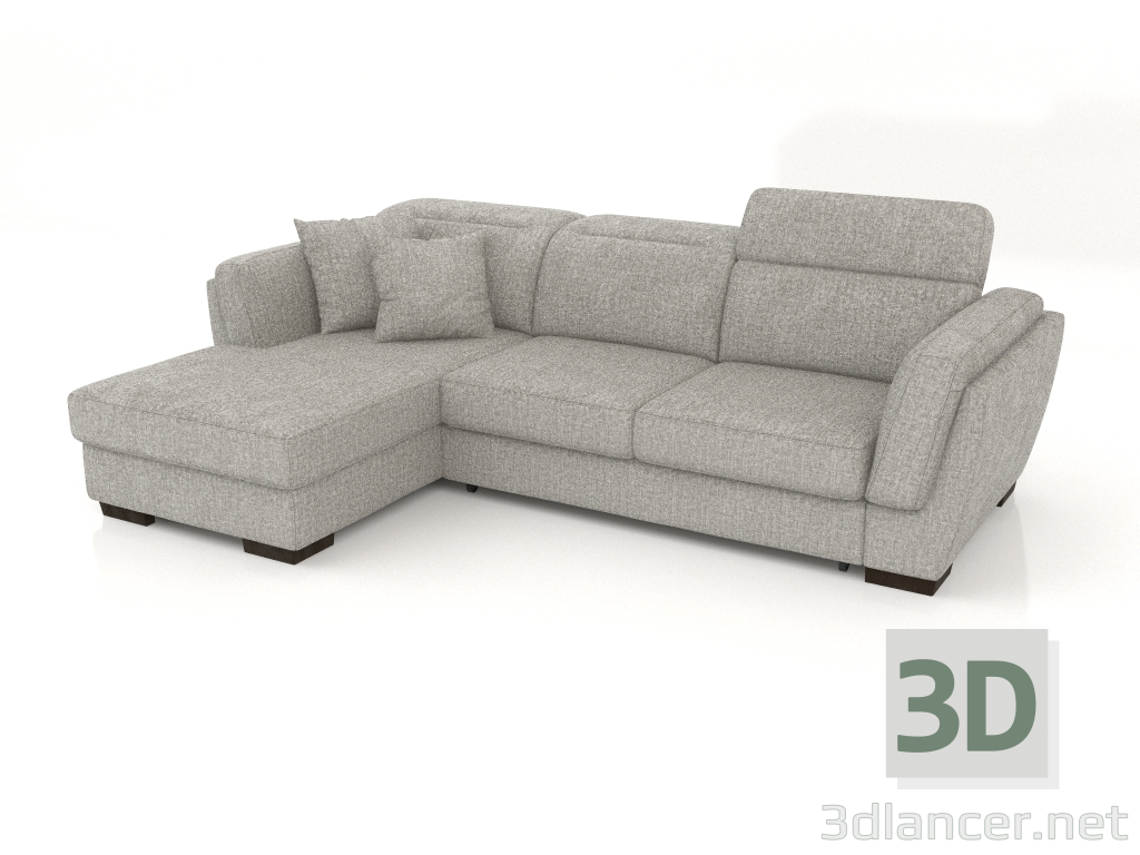 modello 3D Divano Kelly con pouf (Zeus 4) - anteprima