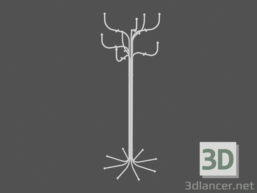 3d model Coat Tree Hanger (White) - preview