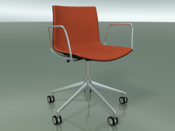 Silla 0384 (5 ruedas, con reposabrazos, LU1, con tapizado delantero, PO00109)