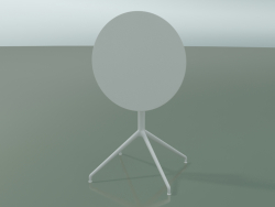 Tavolo rotondo 5743 (H 72.5 - Ø59 cm, piegato, bianco, V12)