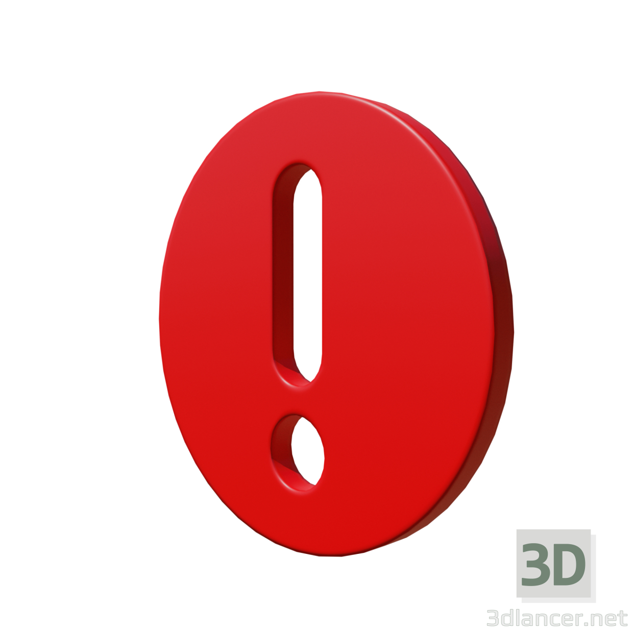 3d Exclamation mark version 2 model buy - render