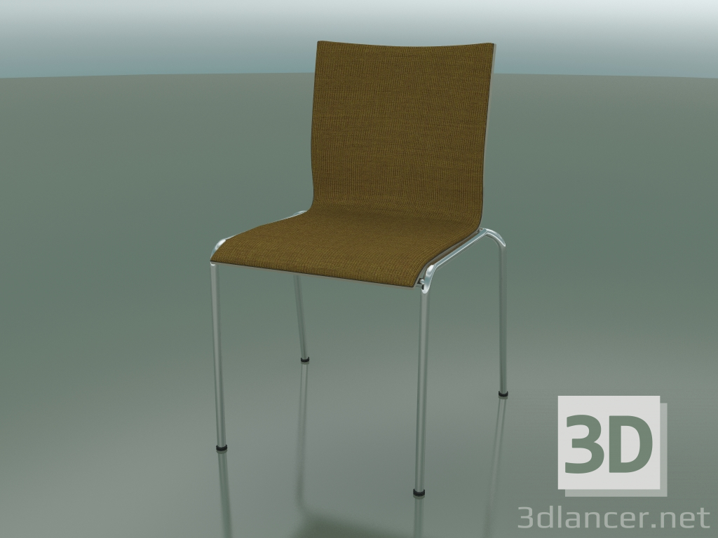 3d model Four-legged chair with extra width, upholstered in fabric (121) - preview