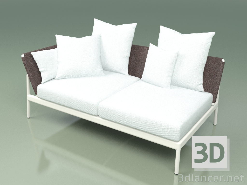 3d model Sofa module right 004 (Metal Milk, Batyline Brown) - preview