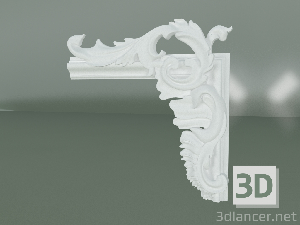 modello 3D Elemento decorativo in stucco ED023-2 - anteprima