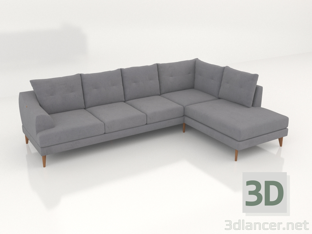 3d model Sofá rinconera isla para 5 personas - vista previa