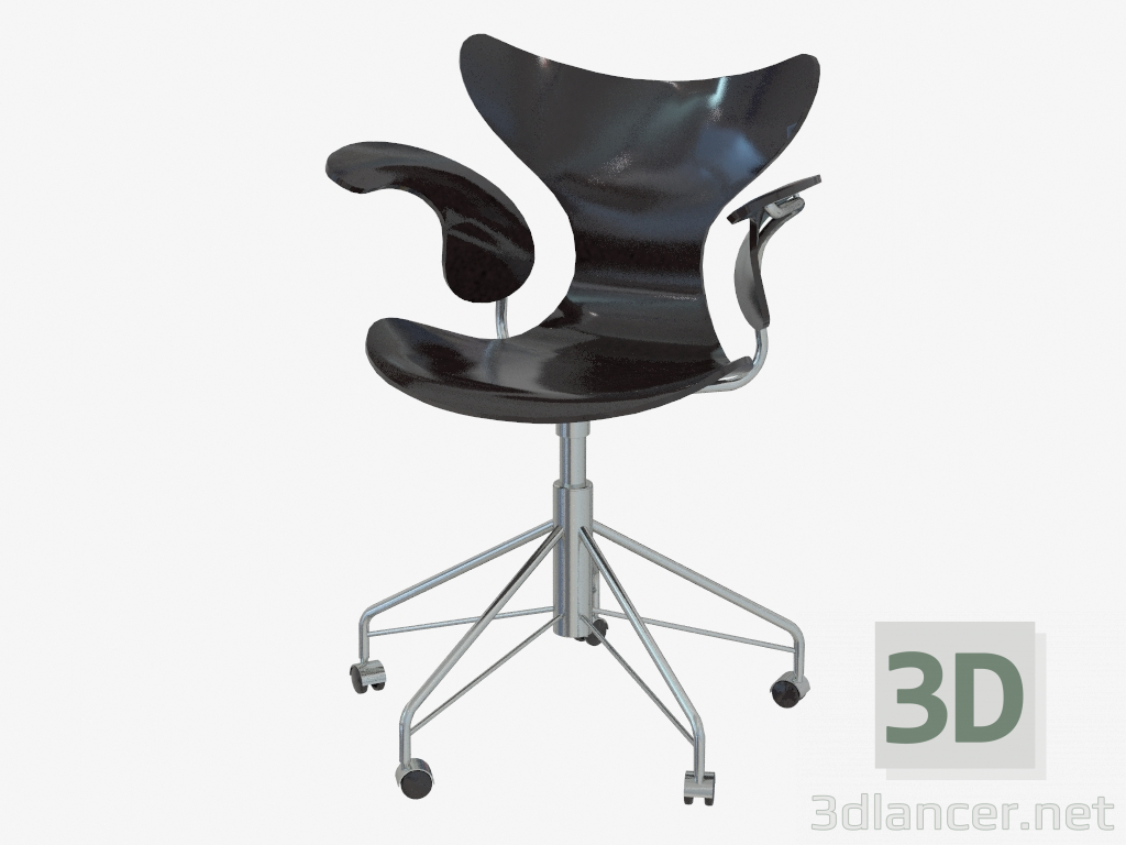 3d model Silla de oficina Lily (laca negra) - vista previa