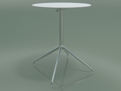 Table ronde 5743 (H 72,5 - Ø59 cm, dépliée, Blanc, LU1)