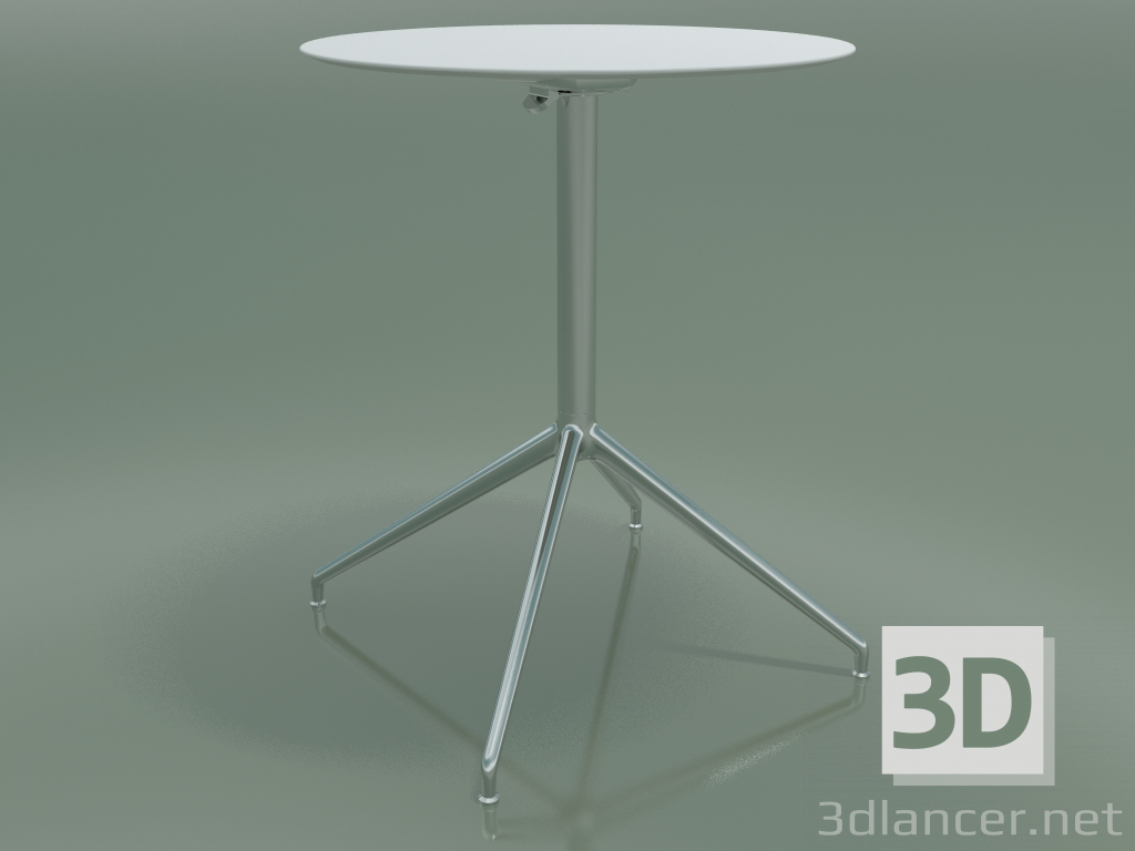 3d model Mesa redonda 5743 (H 72.5 - Ø59 cm, desplegada, blanca, LU1) - vista previa