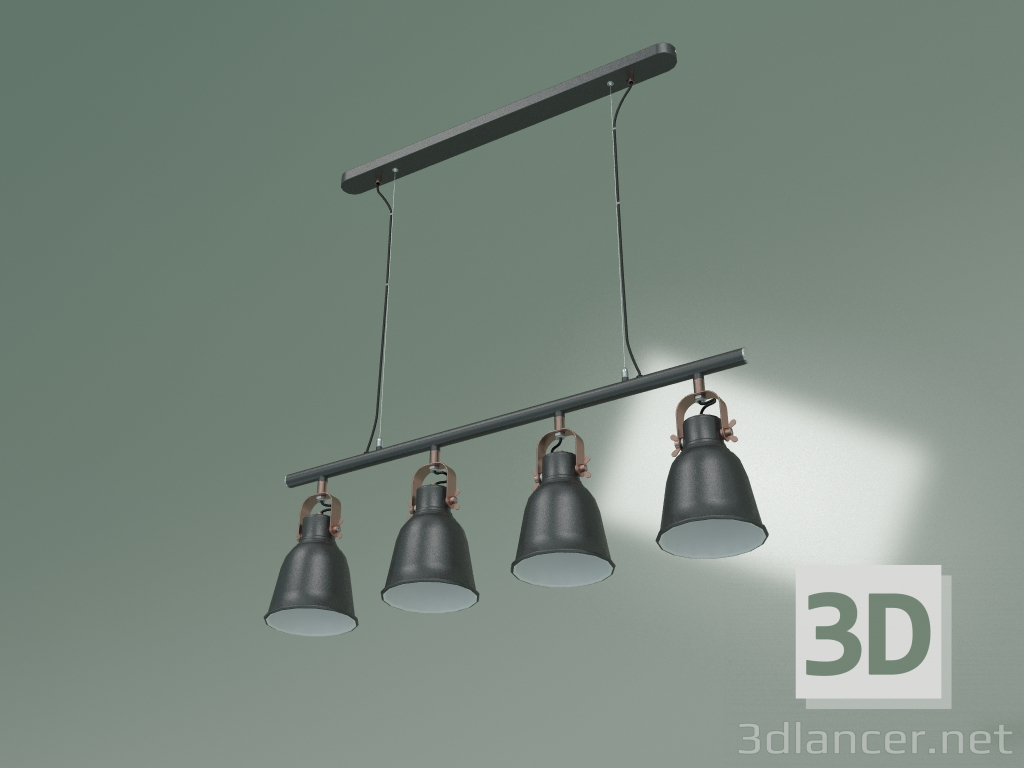 3d model Lámpara colgante 50083-4 (negro) - vista previa