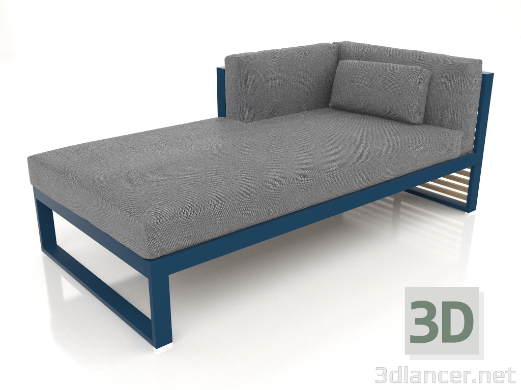 modello 3D Divano modulare, sezione 2 sinistra (Grigio blu) - anteprima