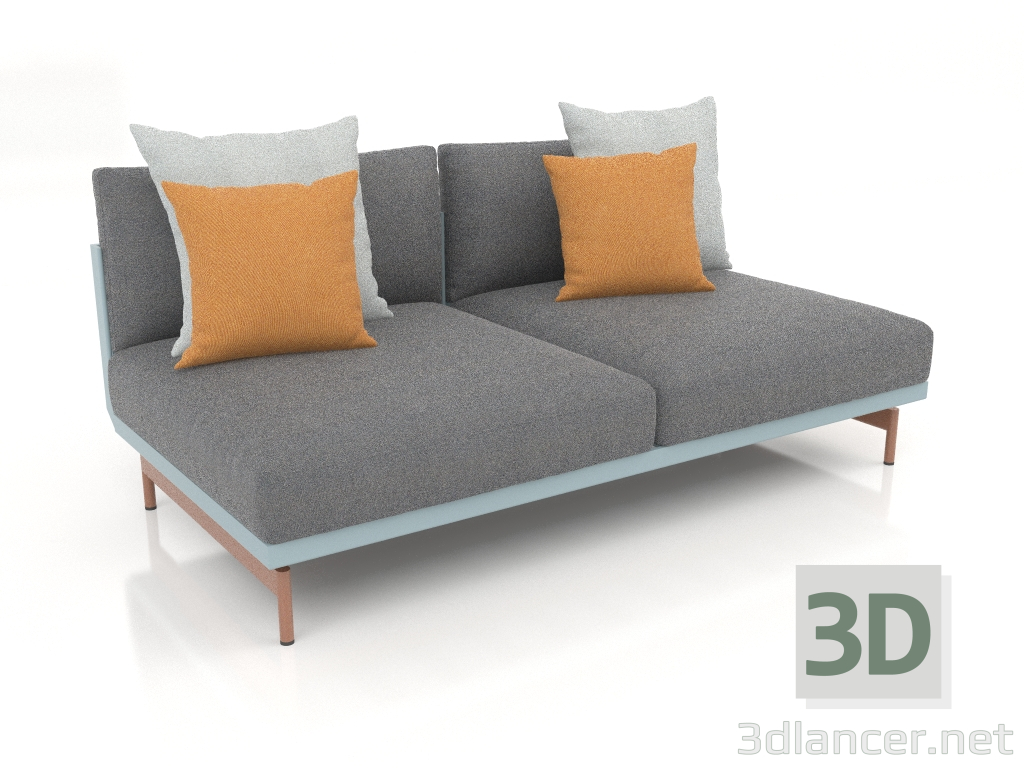 modello 3D Modulo divano, sezione 4 (Grigio blu) - anteprima