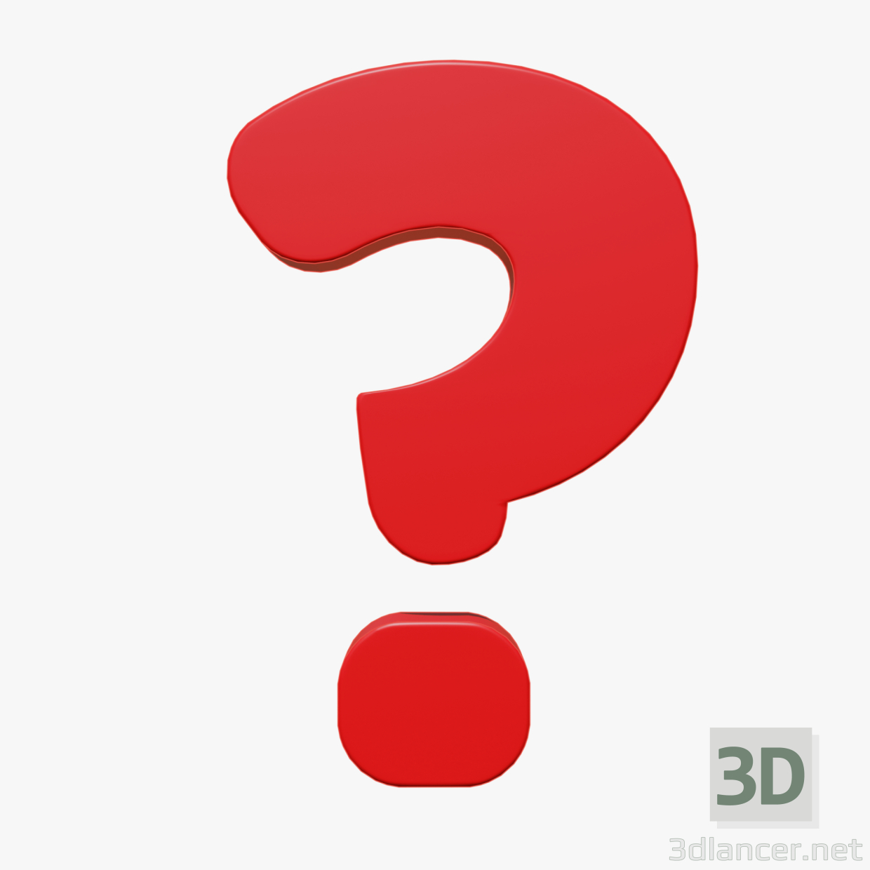 3d Question symbol Red model buy - render