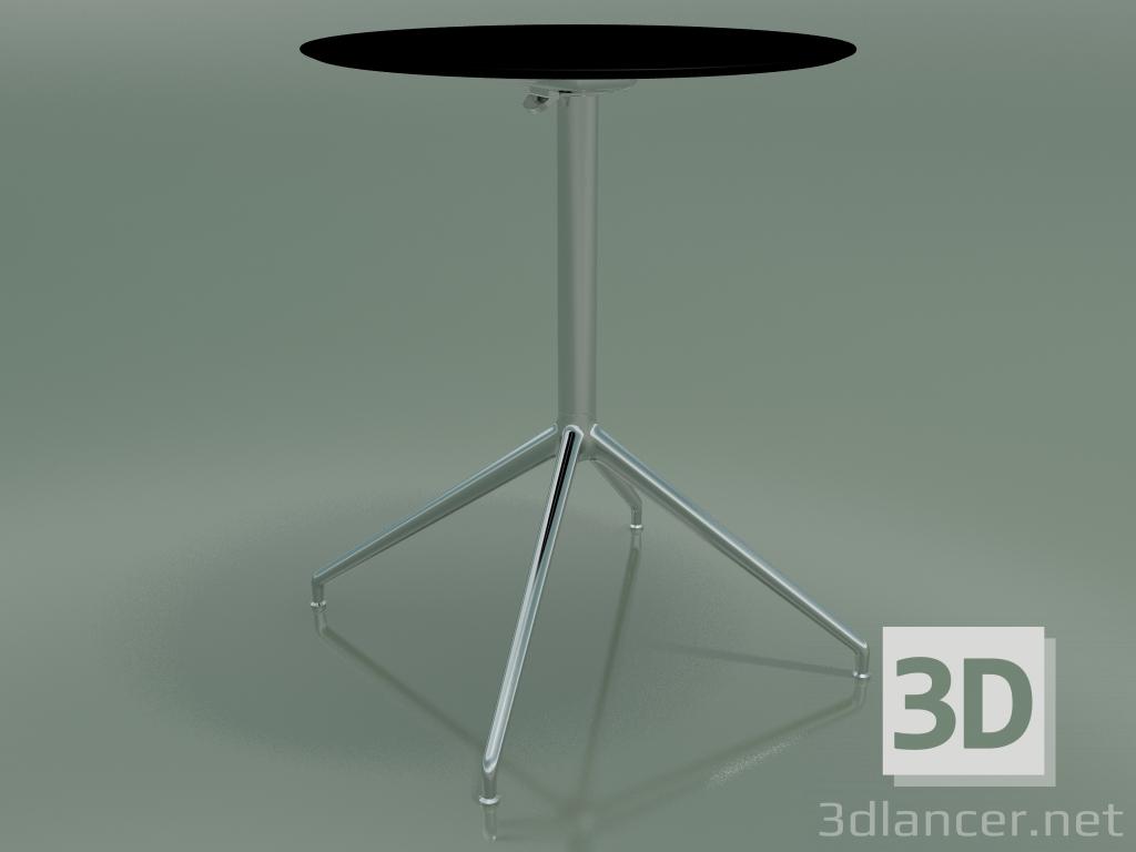 3D Modell Runder Tisch 5743 (H 72,5 - Ø 59 cm, aufgeklappt, schwarz, LU1) - Vorschau