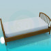 3d model Single bed with mattress - preview