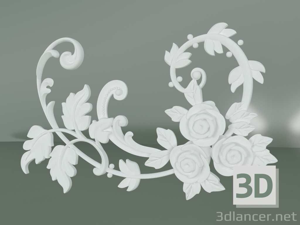 Modelo 3d Elemento de decoração de estuque ED026 - preview