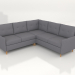 3d model West corner 4-seater folding sofa - preview