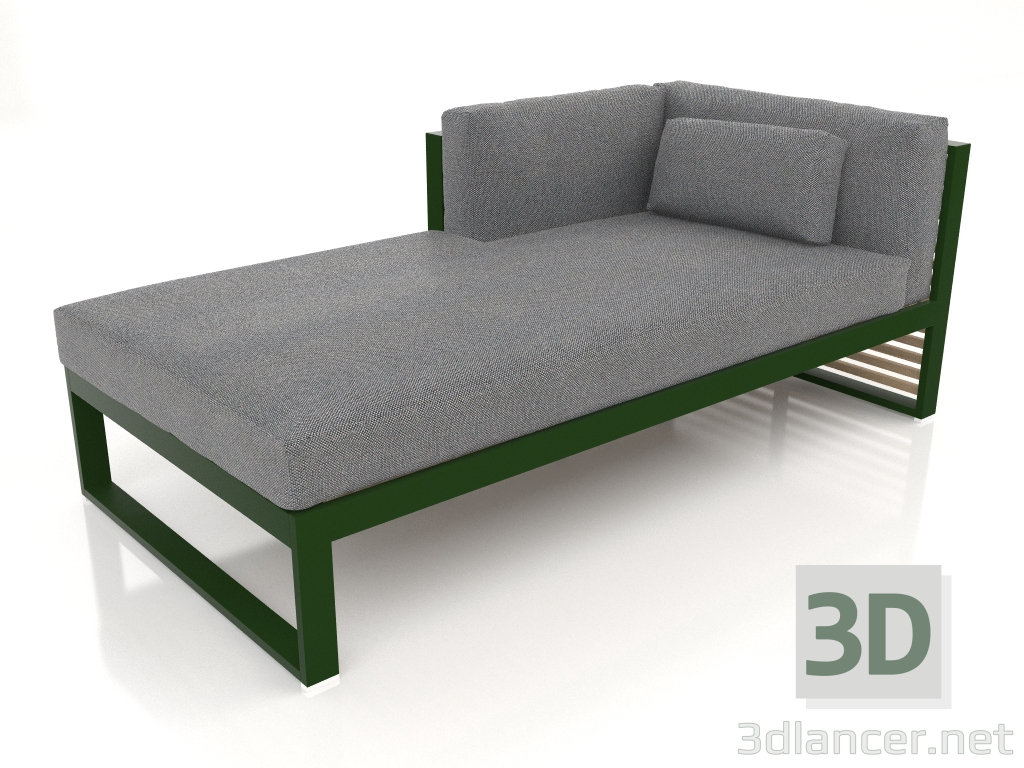 3d model Sofá modular sección 2 izquierda (Verde botella) - vista previa