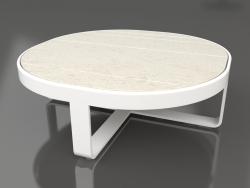 Round coffee table Ø90 (DEKTON Danae, White)